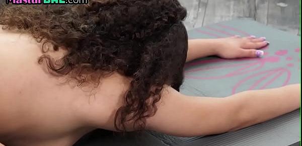  Bootylicious latina babe masturbating during erotic yoga